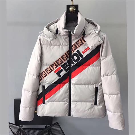 fendi x fila down jacket in white|fendi fila.